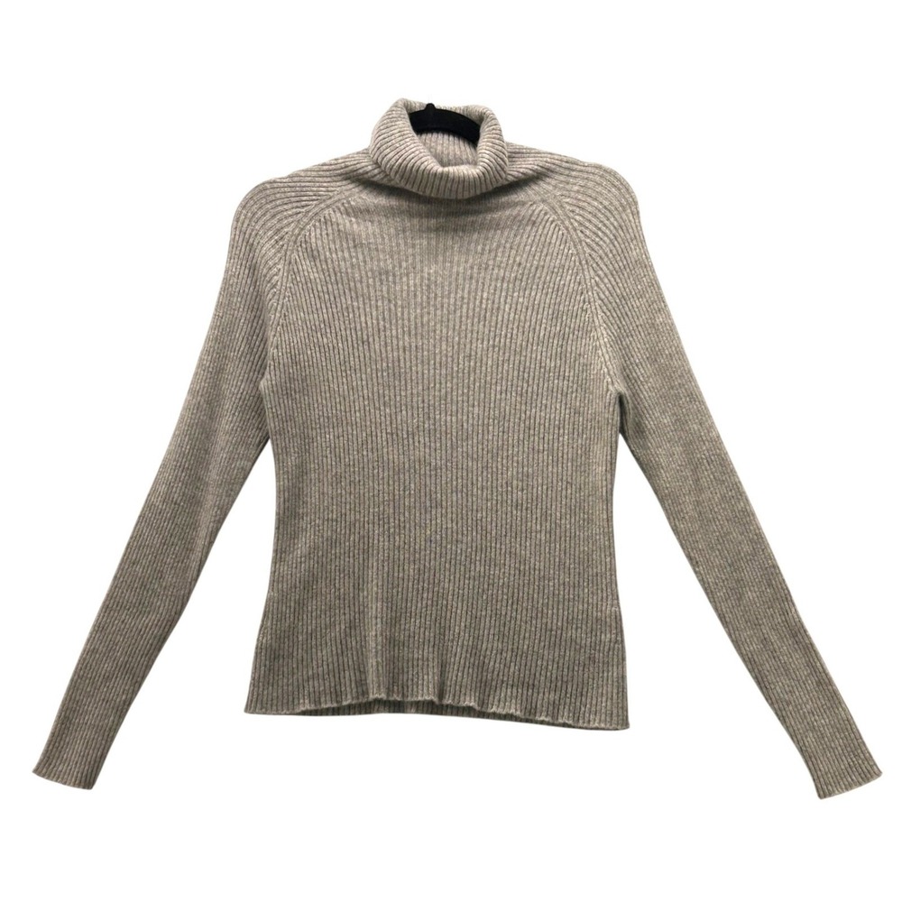 Lands End‎ Vintage Cashmere Turtleneck Sweater Gray Medium